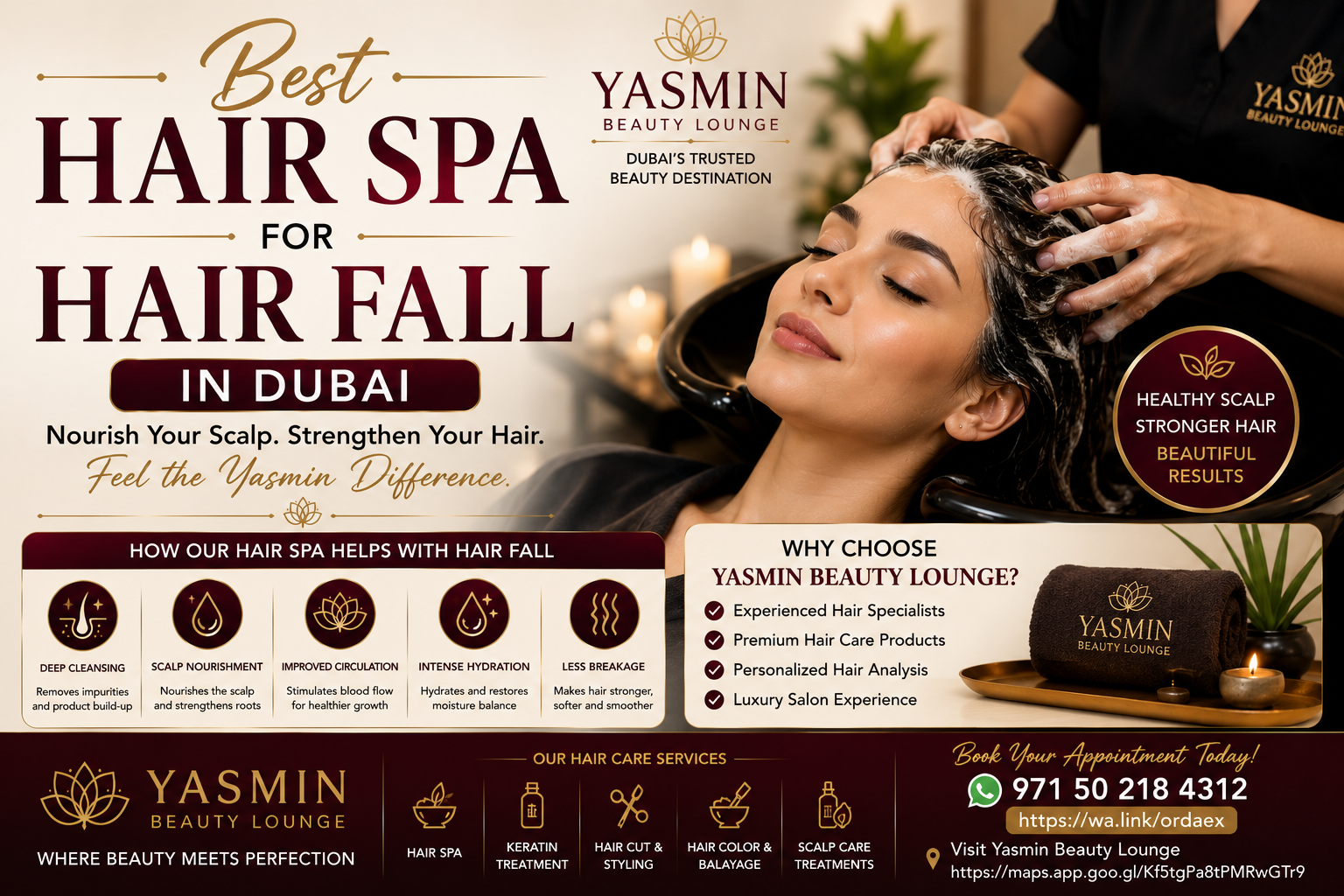 Best Hair Spa for Hair Fall in Dubai Healthy Scalp. Stronger Hair. Beautiful Results.